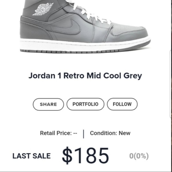 ☆☆Air Jordan 1 Mid (Cool Gray)Size US 5.5Y☆☆ - Picture 6 of 7